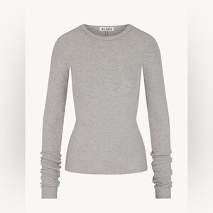 Eterne Heather butter rib Long Sleeve Top, S